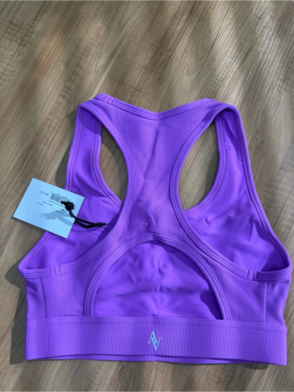 ALL ACCESS Purple Ribbed Racerback Sports Bra - Picture 3 of 4